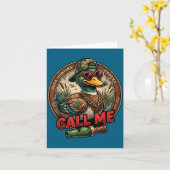 Call Me Duck Hunting Retro Valentine's Day Men Wom Karte (Gelbe Blume)