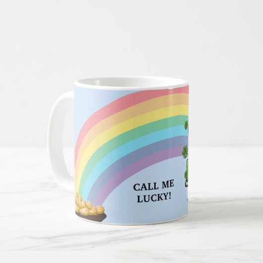 Call Me Lucky Irish Gnome Kaffeetasse (Vorderseite Links)