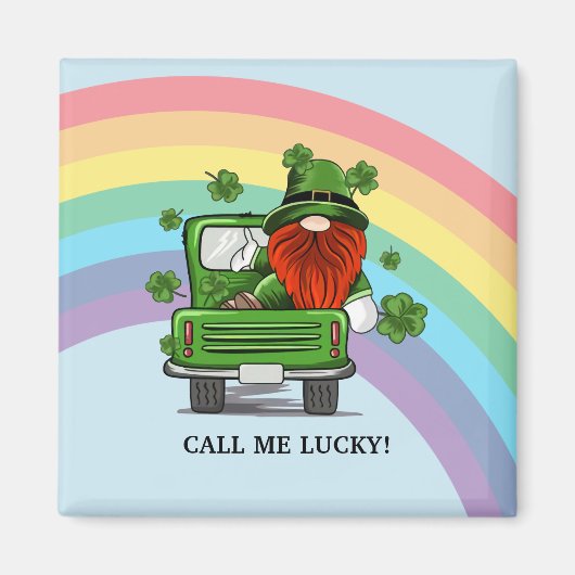 Call Me Lucky Irish Gnome St Patricks Day Magnet (Vorne)