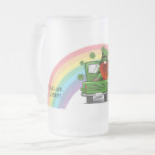 Call Me Lucky Irish Gnome St Patricks Day Mattglas Bierglas (Vorderseite Links)