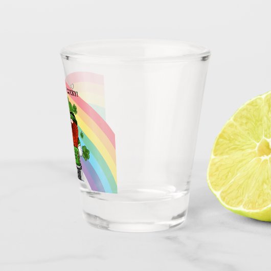 Call Me Lucky Irish Gnome St Patricks Day Schnapsglas (Rechts)