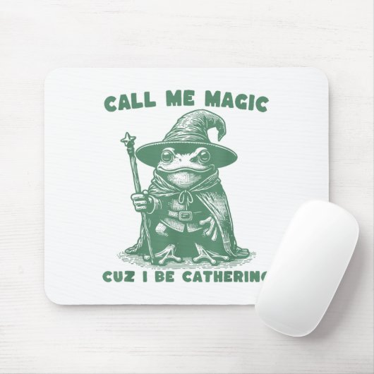 Call Me Magic Cuz I Be Gathering, Funny Wizard Fro Mousepad (Mit Mouse)