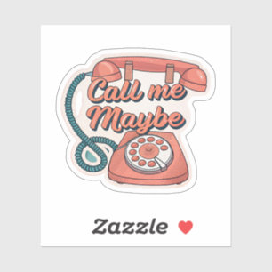 Call Me Maybe   Retro Rotary Telefon Pop Art Ästhe Aufkleber