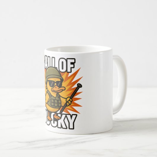 Call of Ducky - Mug fun für Kids und Kanadier Kaffeetasse (VorderseiteRechts)