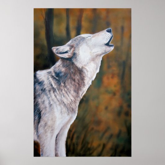 "Call of the Wild" Wolf Art Reproduction Print Poster (Vorne)