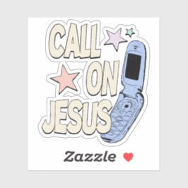 Call on Jesus – Retro Faith Design Aufkleber