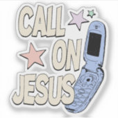 Call on Jesus – Retro Faith Design Aufkleber (Vorderseite)