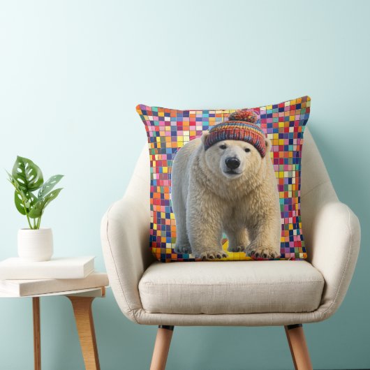 Call polar bear and Benny mosaic throw pillow Kissen (Stuhl )