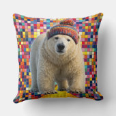 Call polar bear and Benny mosaic throw pillow Kissen (Rückseite)