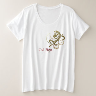 Call Sign Damen Gold Scroll T-Shirt anpassen