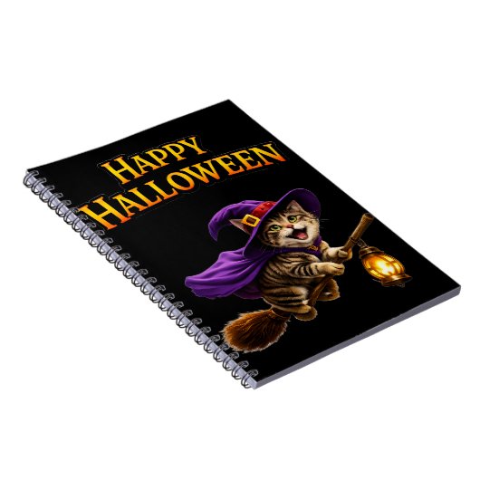Call tabby witch kitten whimsical happy Halloween Notizblock (Rechte Seite)