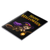 Call tabby witch kitten whimsical happy Halloween Notizblock (Linke Seite)