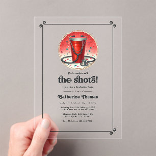 "Call the Shots" Examensfeier für Pflegeabsolvente Acryleinladungen