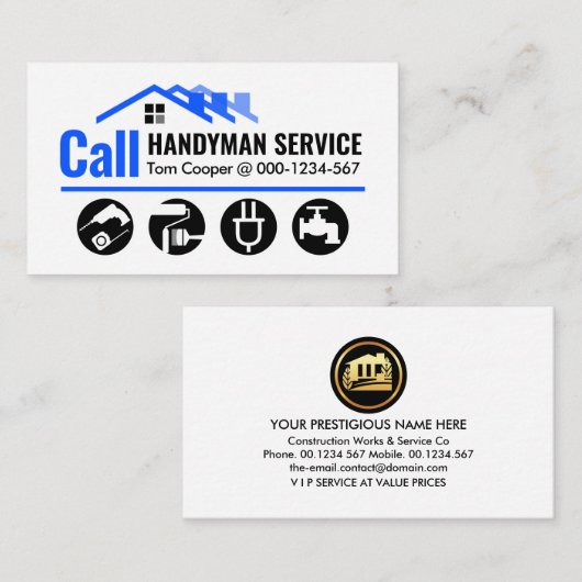 Call Zuhause Handyman Service Visitenkarte (Vorne/Hinten)