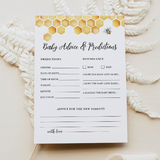 CALLA Baby Shower Ratschläge und Vorhersagen Karte