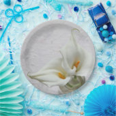 Calla basiert auf texturiertem Hintergrund Pappteller (Party)