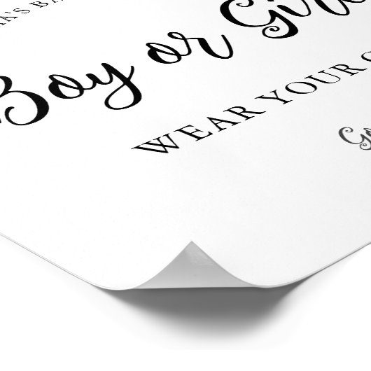 CALLA Bee Boy or Girl Gender Game Sign Poster (Ecke)