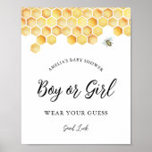 CALLA Bee Boy or Girl Gender Game Sign Poster (Vorne)