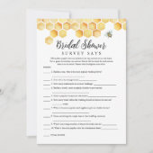 CALLA Bee Brautparty Survey sagt Game Card Einladung (Vorderseite)