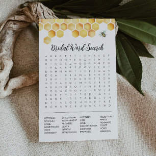 CALLA Bee Brautparty Word Search Game Card