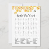 CALLA Bee Brautparty Word Search Game Card Einladung (Vorderseite)