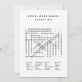 CALLA Bee Brautparty Word Search Game Card Einladung (Rückseite)