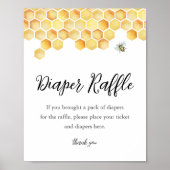 CALLA Bee Diaper Raffle Baby Dusche Spielzeichen Poster (Vorne)
