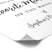 CALLA Bee Favorite Memory Brautparty Sign Poster (Ecke)