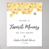 CALLA Bee Favorite Memory Brautparty Sign Poster (Vorne)