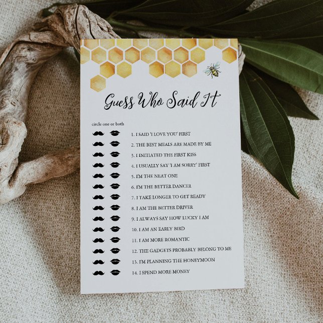 CALLA Bee Guess, der sagte, es Brautparty Game (Von Creator hochgeladen)