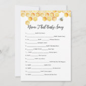 CALLA Bee Name that Baby Song Game Card Einladung (Vorderseite)