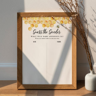 CALLA Bee rät die Gender Baby Dusche Poster