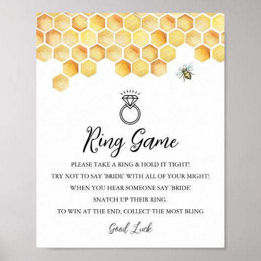 CALLA Bee Ring Game Say Bride Sign Poster (Vorne)