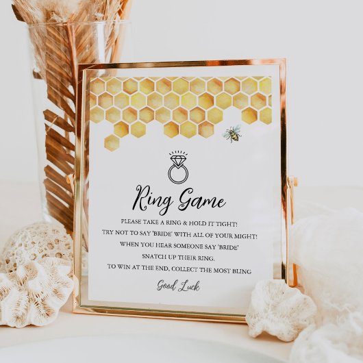 CALLA Bee Ring Game Say Bride Sign Poster