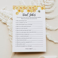 CALLA Bee Vater Jokes Baby Shower Game Card