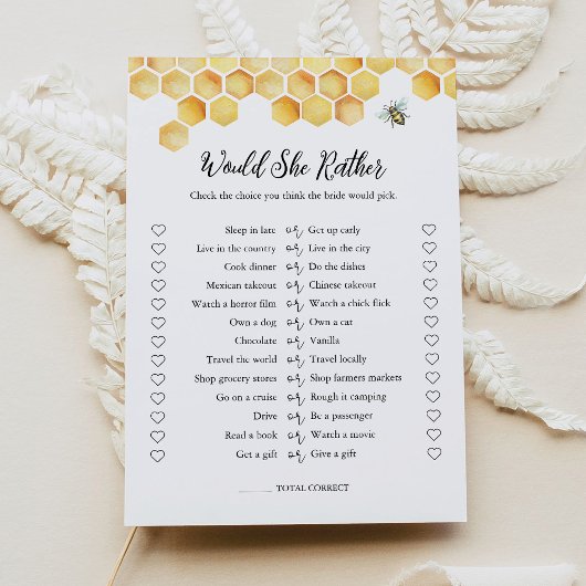 CALLA Bee Wäre sie eher Brautparty Game Card Einladung