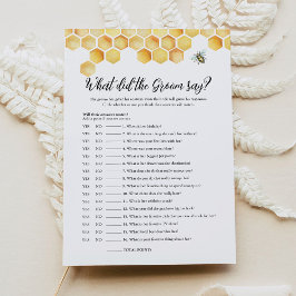 CALLA Bee Was hat der Groom gesagt Bridal Game Car Einladung