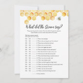 CALLA Bee Was hat der Groom gesagt Bridal Game Car Einladung (Vorderseite)