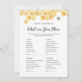 CALLA Bee Was ist auf Ihrem Handy Baby Duwer Game Einladung (Vorderseite)