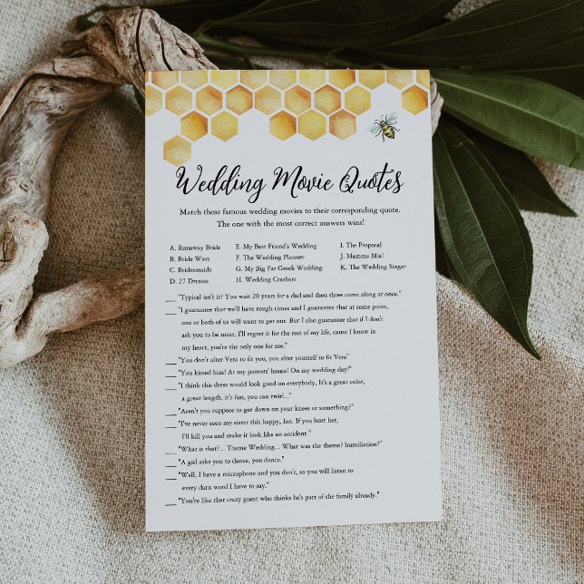 CALLA Bee Wedding Movie Quotes Brautparty Game (Von Creator hochgeladen)