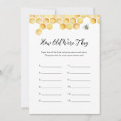 CALLA Bee wie alt waren sie Brautparty Game Einladung (Vorderseite)