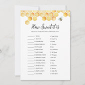 CALLA Bee Wie süß es ist Candy Bar Baby Game Card Einladung (Vorderseite)