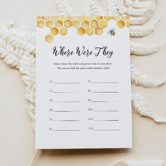 CALLA Bee Wo waren sie Brautparty Game Card Einladung