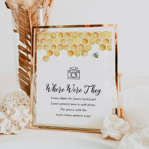 CALLA Bee Wo waren sie Brautparty Game Sign Poster