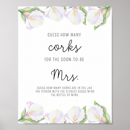 Calla Blume - Brautparty schätzt wie viele Korken Poster (Vorne)