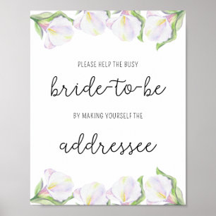 Calla-Blume - Hilfe für das geschäftige Brautadres Poster