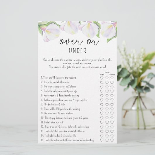 Calla Blume - Over oder Under Brautparty (Stehend Vorderseite)