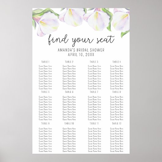 Calla-Blume - Seekartenschaumplatte Poster (Vorne)