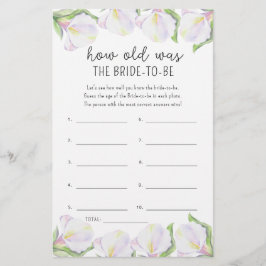 Calla-Blume - Wie alt war die Braut, die sein soll