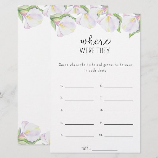 Calla Blume - Wo waren sie Brautparty (Vorne/Hinten)